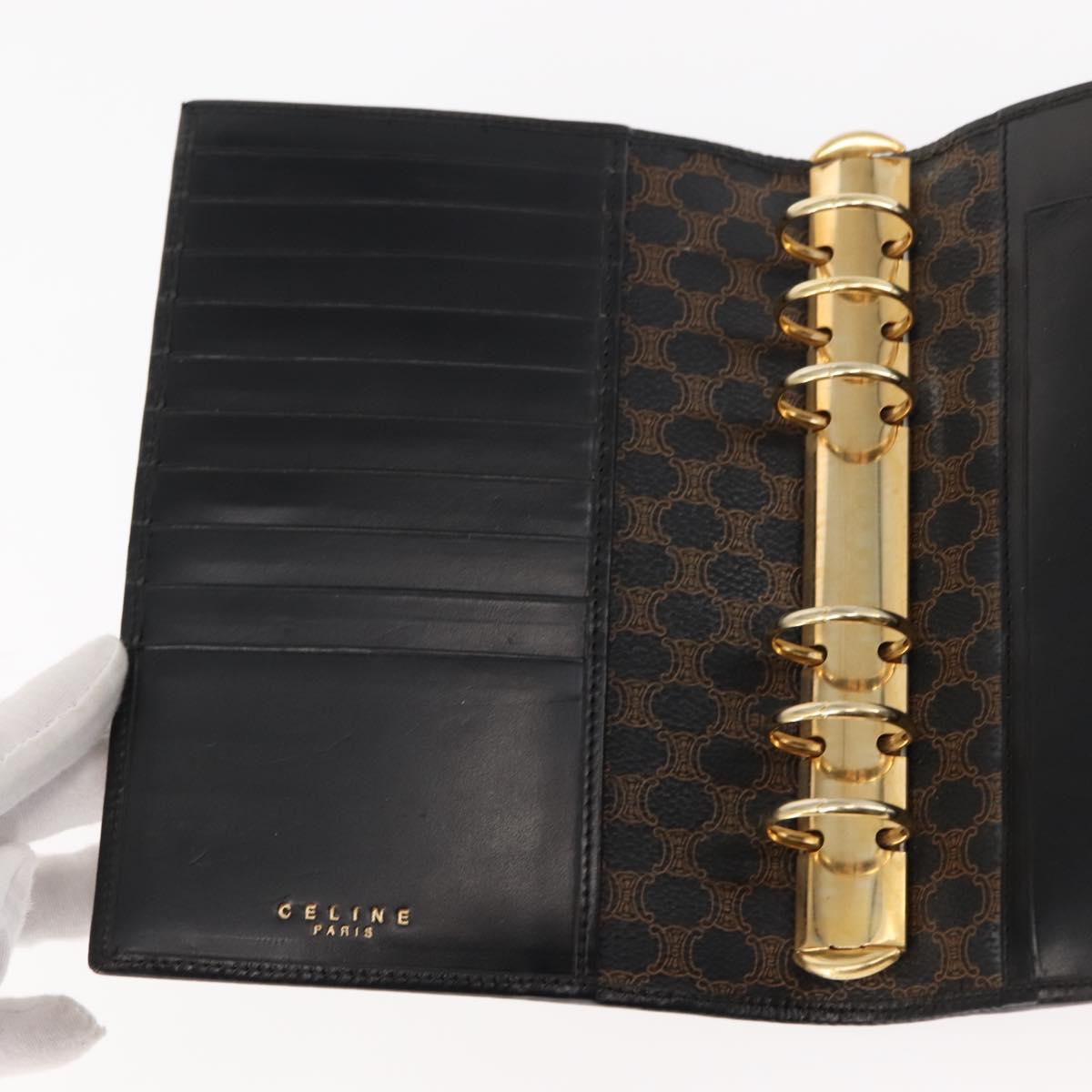 CELINE Macadam Canvas Day Planner Cover PVC Black Auth am9242