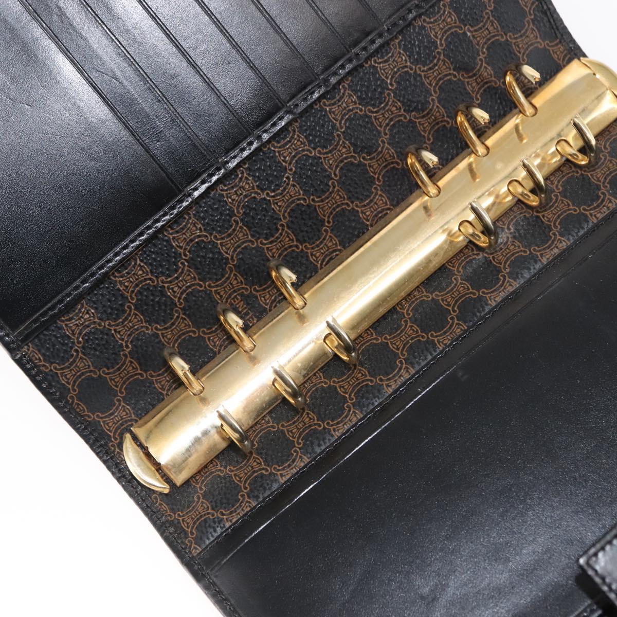 CELINE Macadam Canvas Day Planner Cover PVC Black Auth am9242