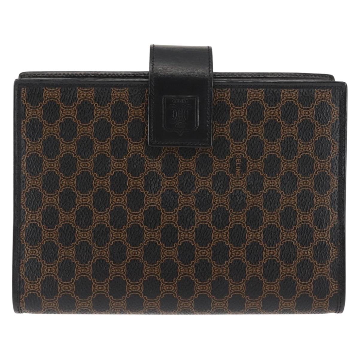 CELINE Macadam Canvas Day Planner Cover PVC Black Auth am9242