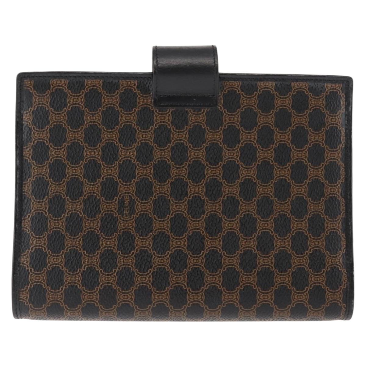 CELINE Macadam Canvas Day Planner Cover PVC Black Auth am9242