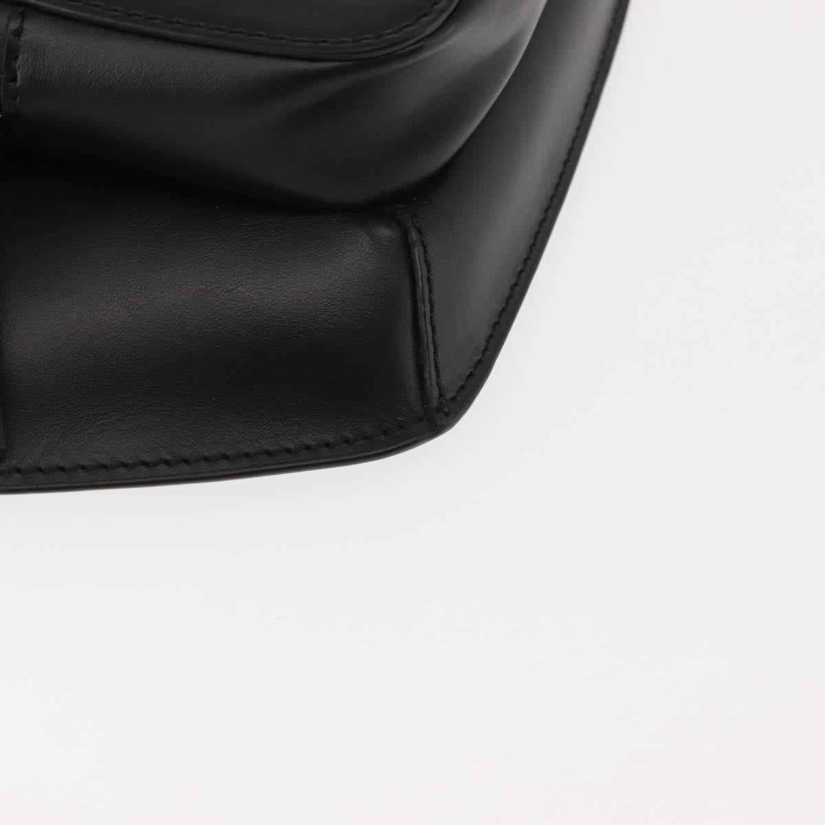 VERSACE Body Bag Leather Black Auth am9243