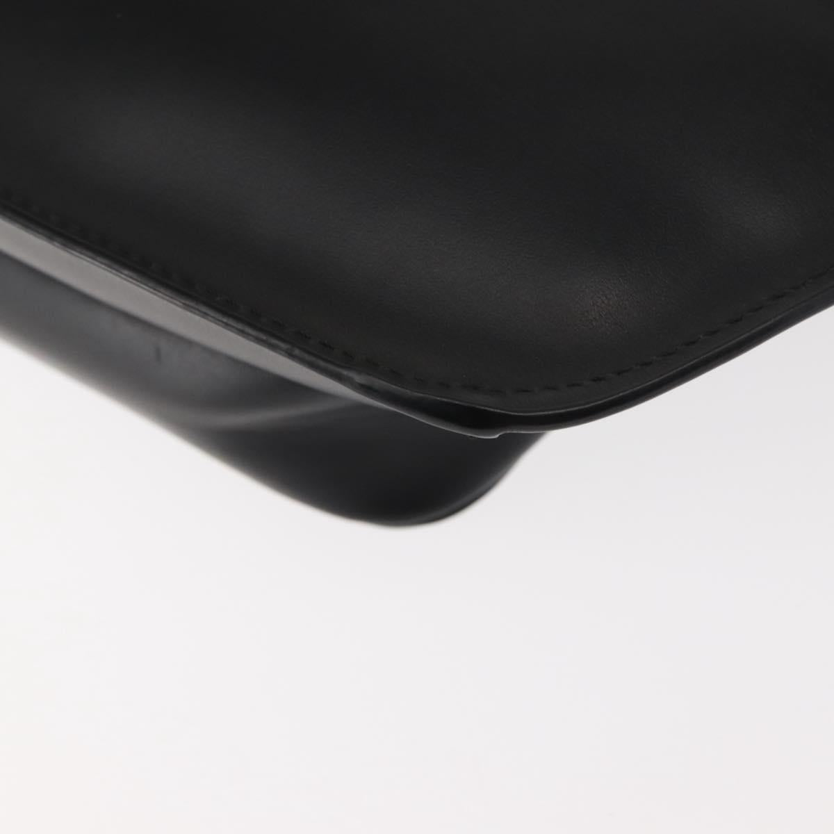 VERSACE Body Bag Leather Black Auth am9243