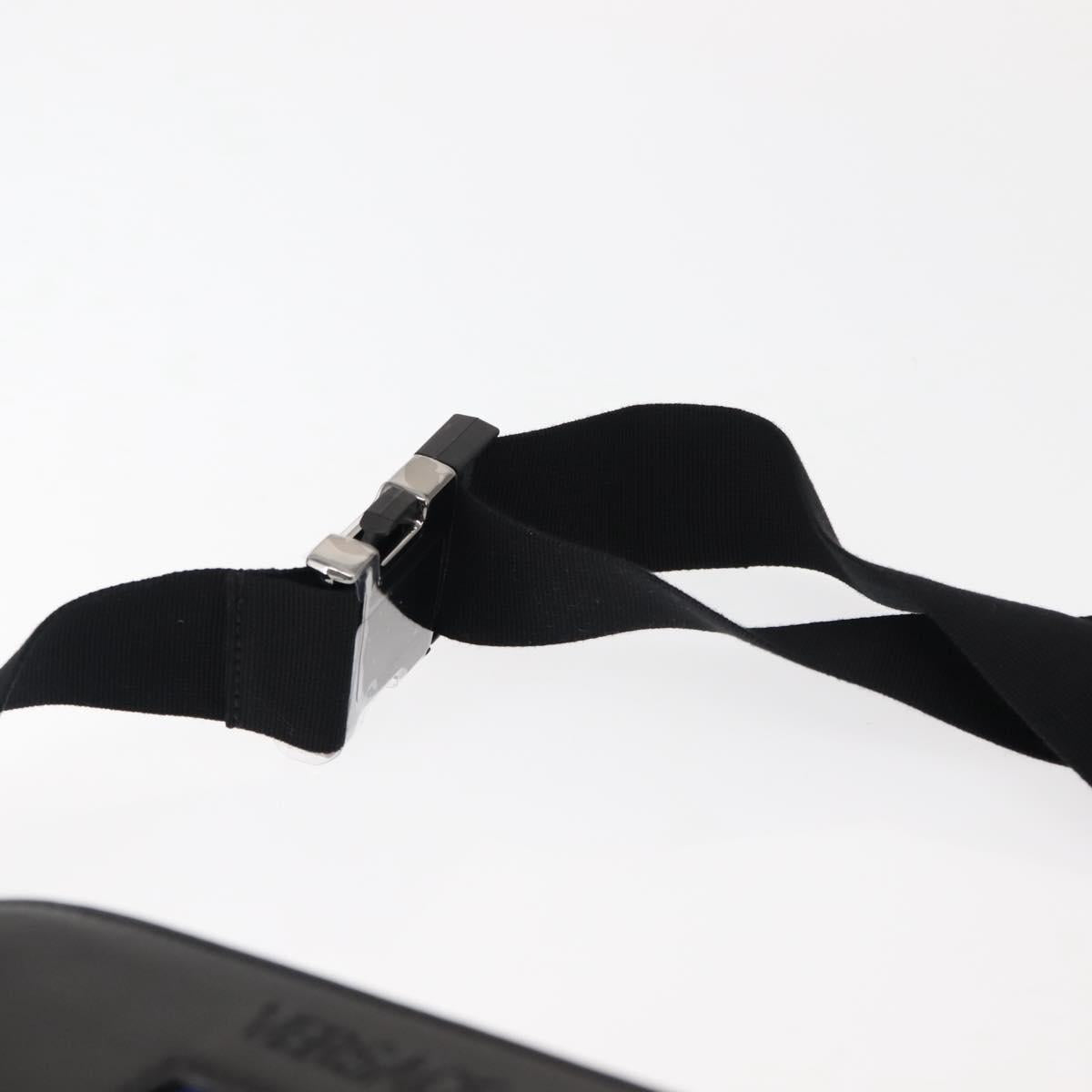 VERSACE Body Bag Leather Black Auth am9243