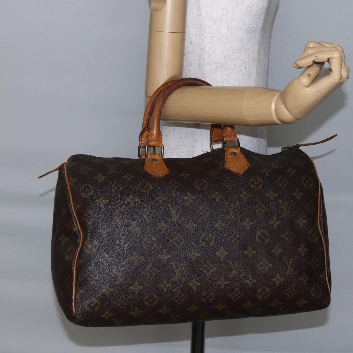 LOUIS VUITTON Monogram Speedy 35 Hand Bag Vintage M41524 LV Auth am9246
