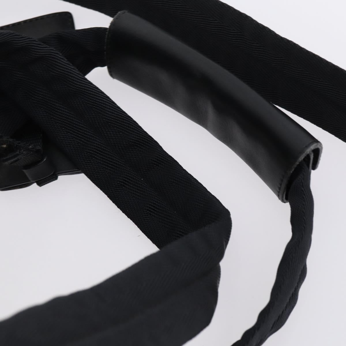 PRADA Boston Bag Nylon 2way Black Silver Auth am9248