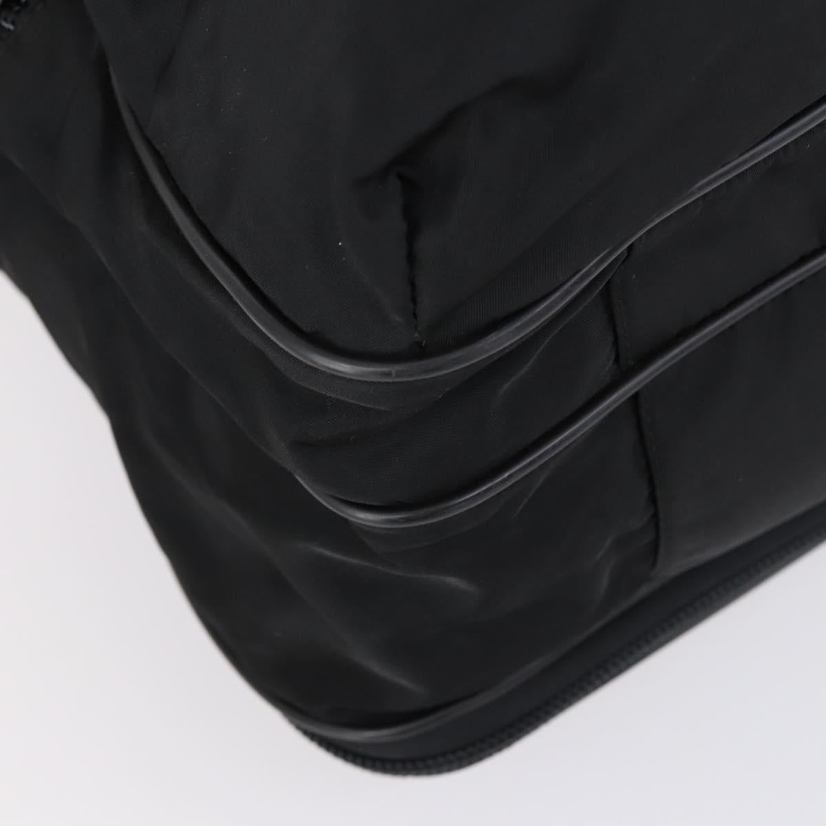 PRADA Boston Bag Nylon 2way Black Silver Auth am9248