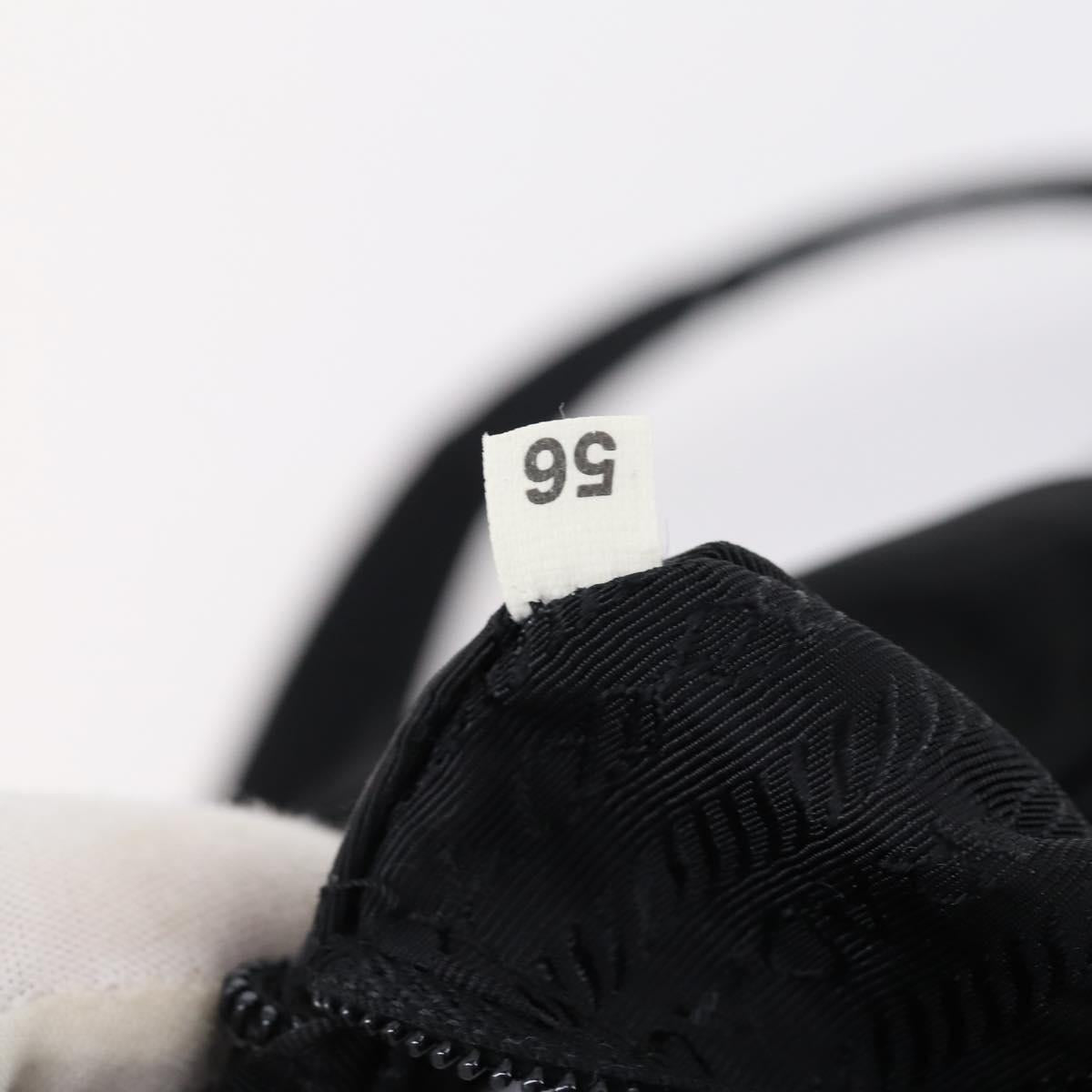 PRADA Boston Bag Nylon 2way Black Silver Auth am9248