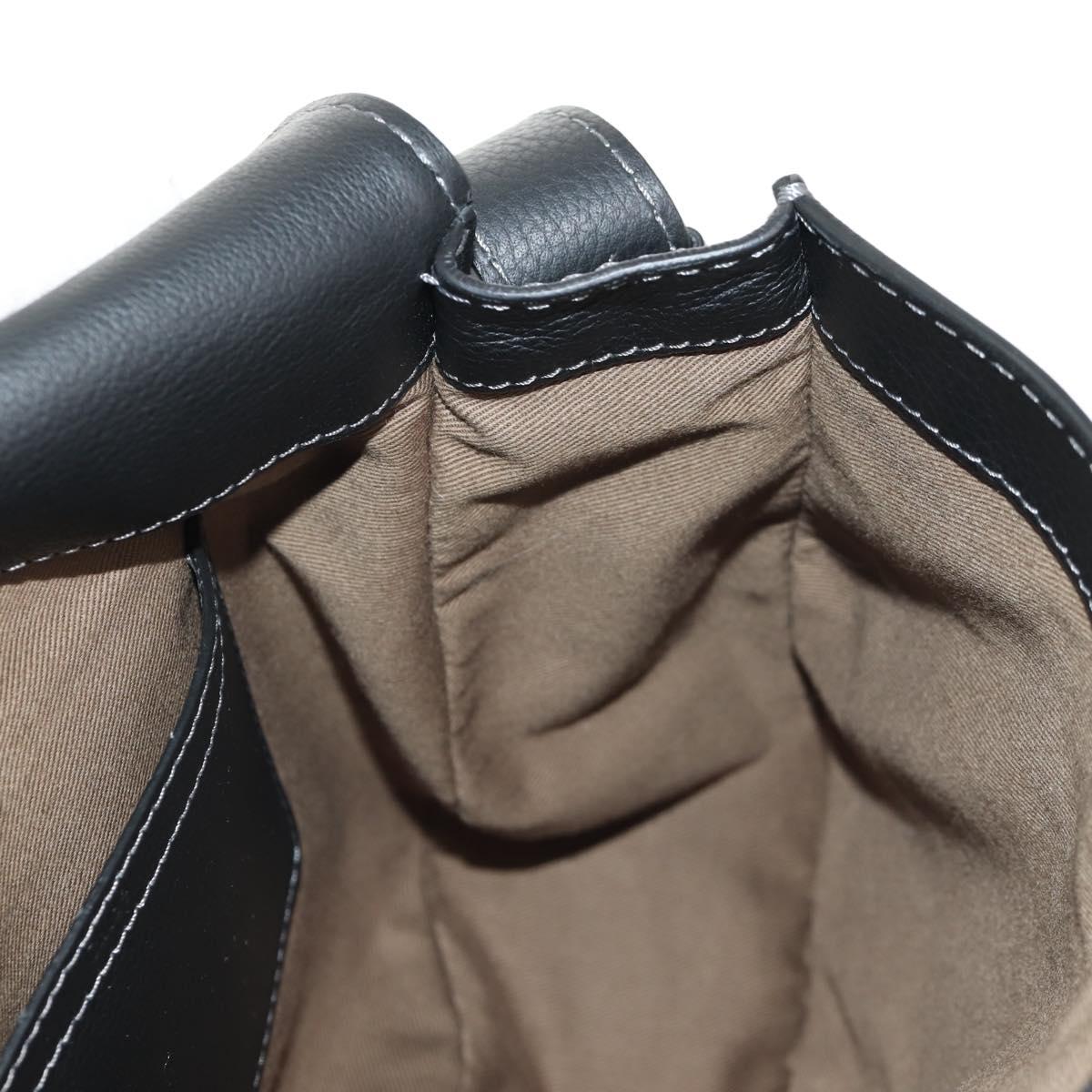 Chloe Mercy Shoulder Bag Leather Black Gold Auth am9250V