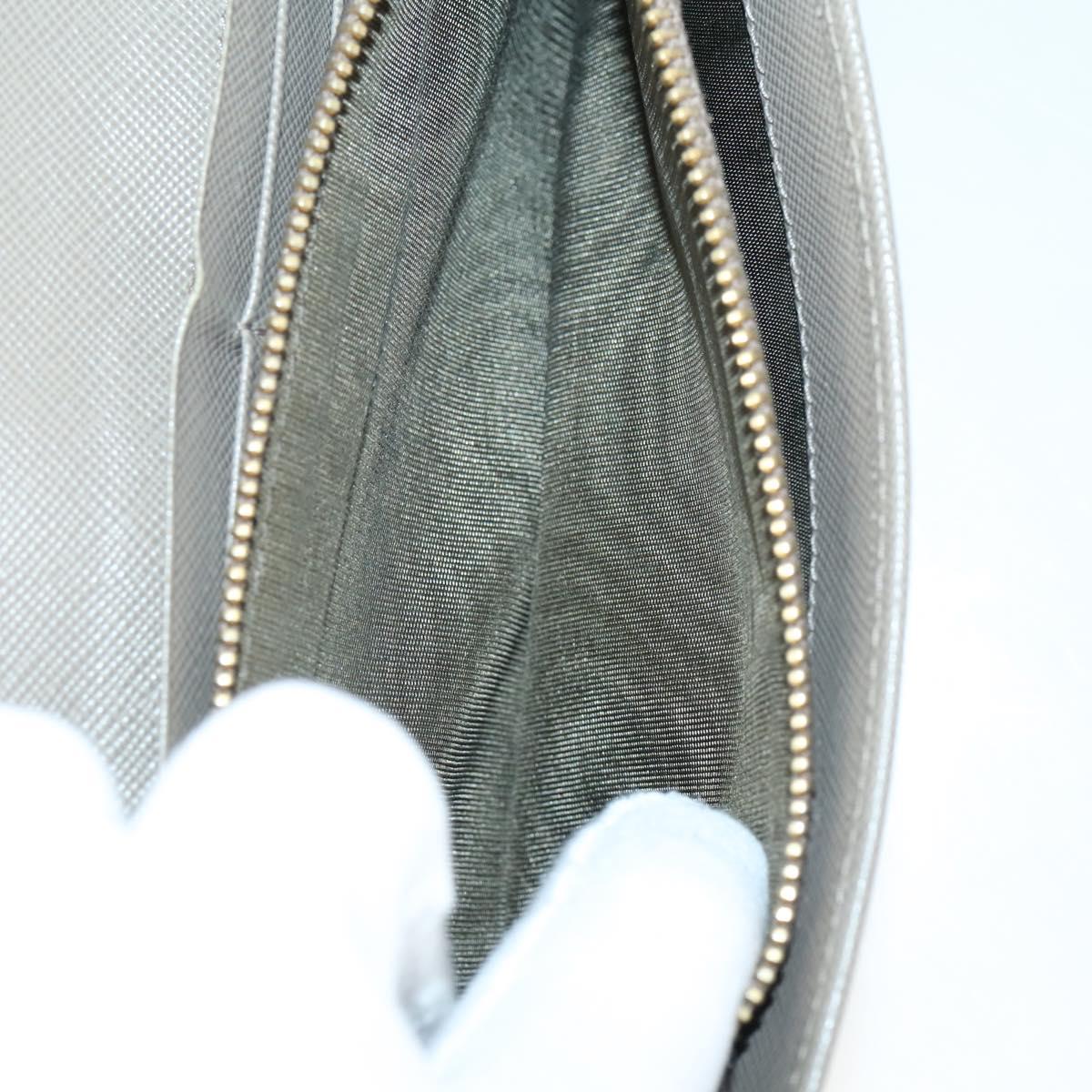 PRADA Wallet Leather Nylon 3 Set Gray Black Auth am9255