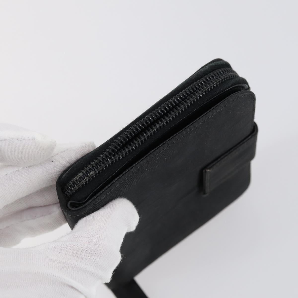 PRADA Wallet Leather Nylon 3 Set Gray Black Auth am9255