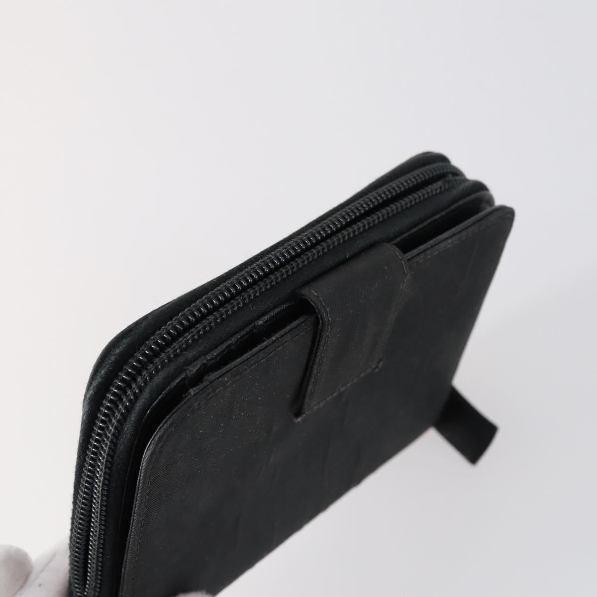 PRADA Wallet Leather Nylon 3 Set Gray Black Auth am9255