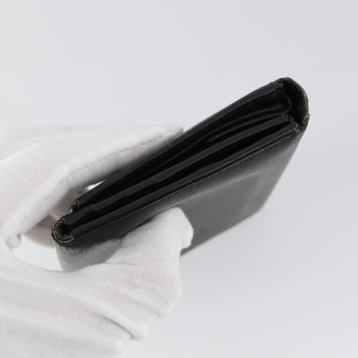 PRADA Wallet Leather Nylon 3 Set Gray Black Auth am9255