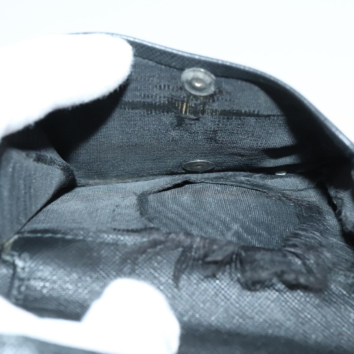 PRADA Wallet Leather Nylon 3 Set Gray Black Auth am9255