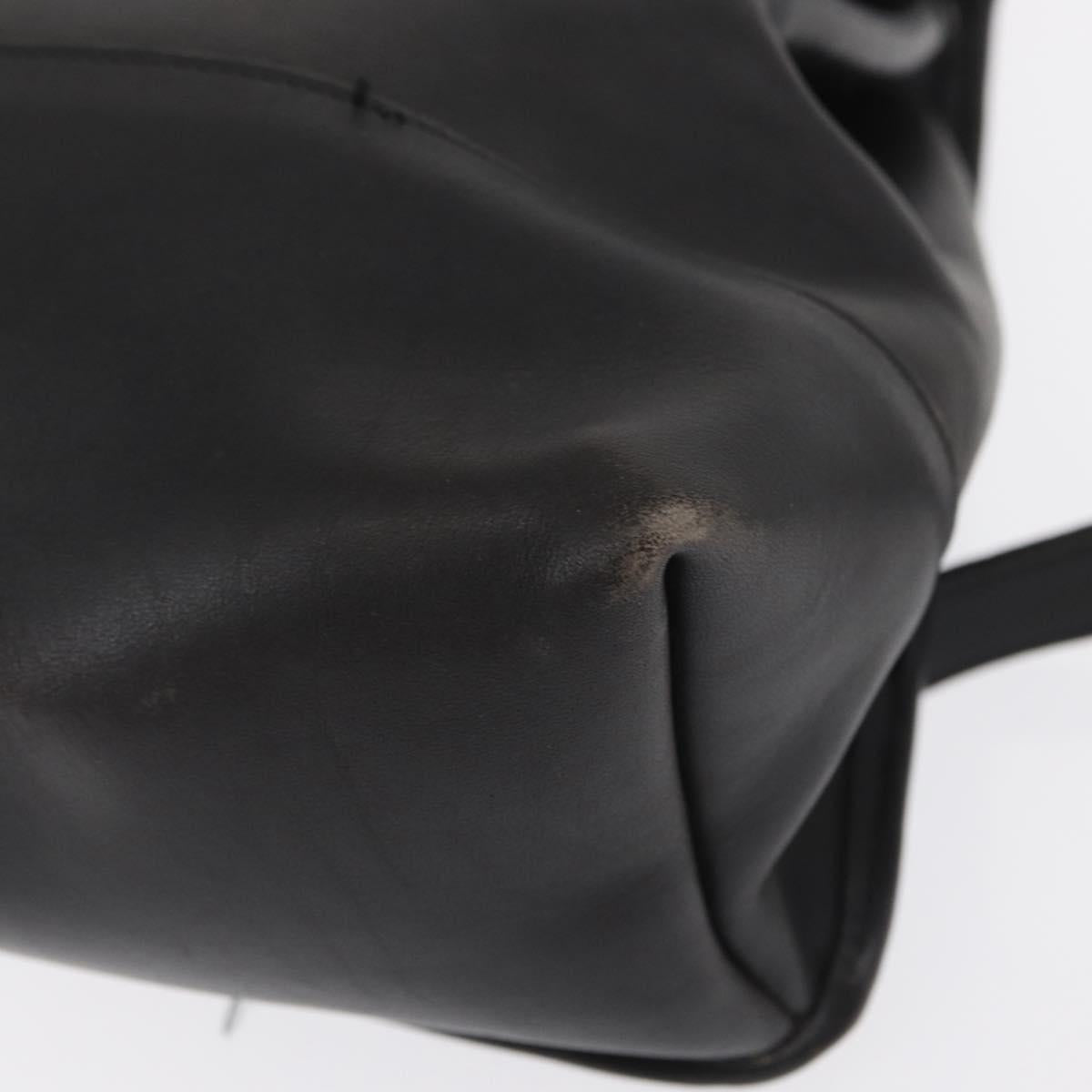 Coach Backpack Leather Black Gold Auth am9257