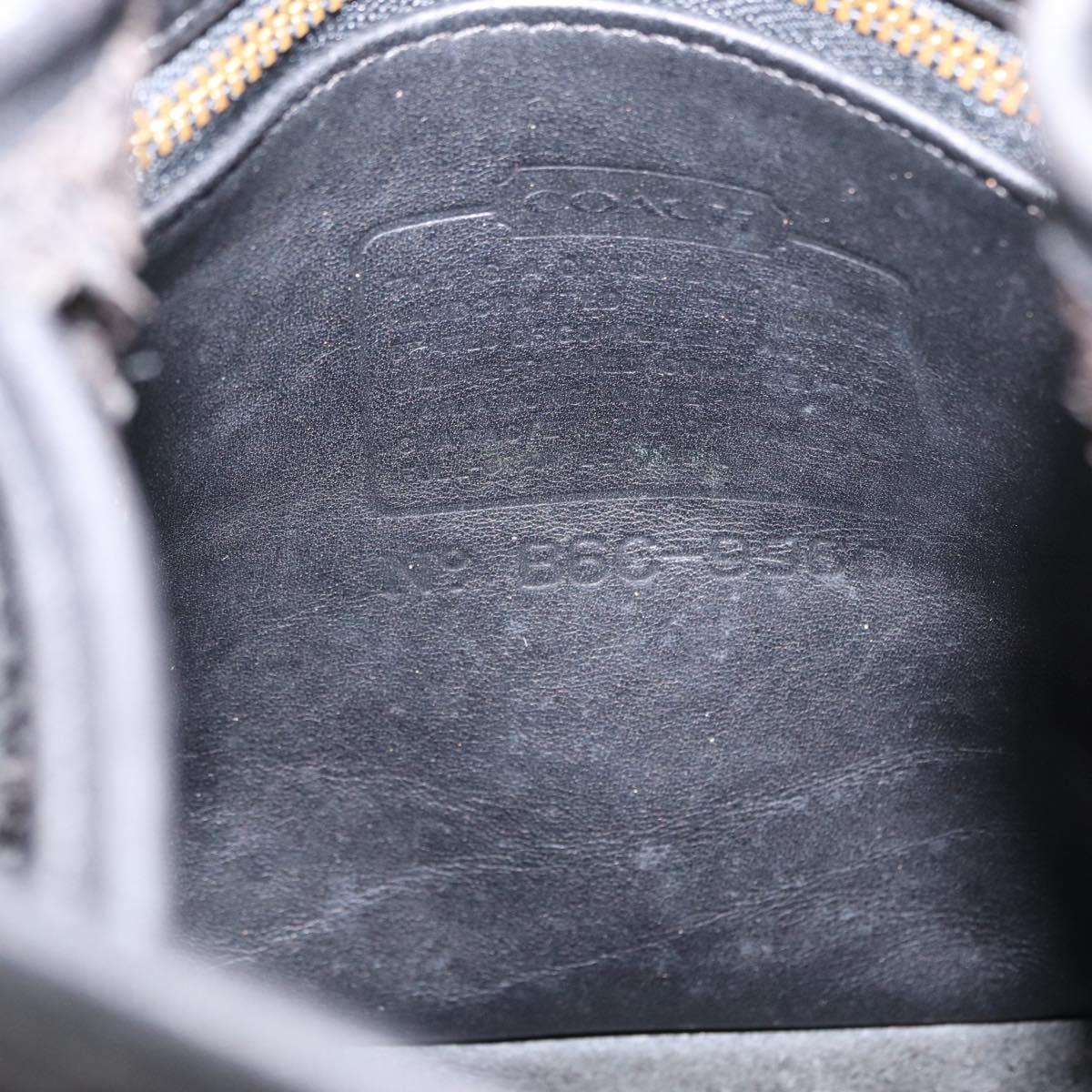 Coach Backpack Leather Black Gold Auth am9257