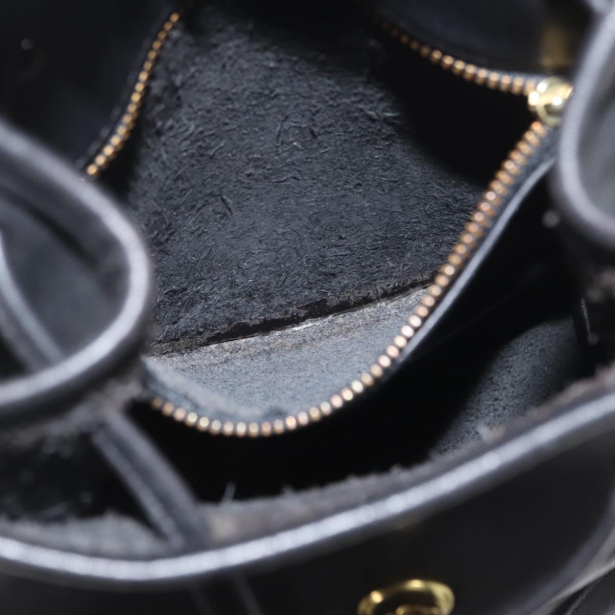Coach Backpack Leather Black Gold Auth am9257