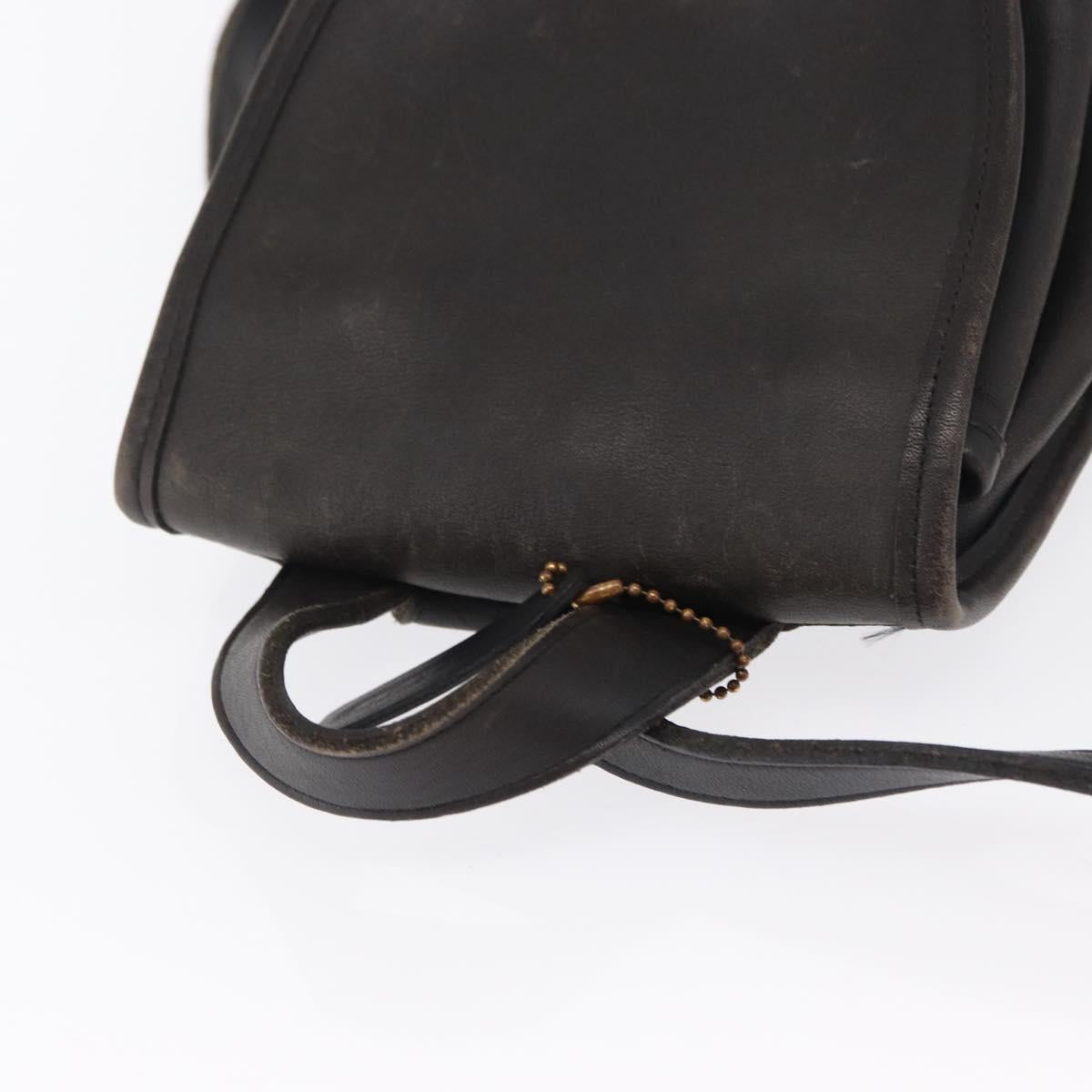 Coach Backpack Leather Black Gold Auth am9257
