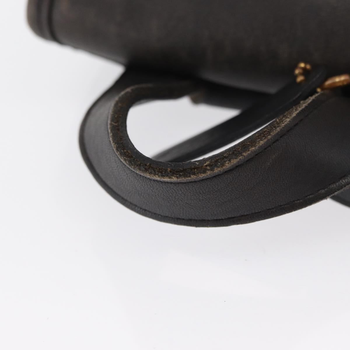 Coach Backpack Leather Black Gold Auth am9257