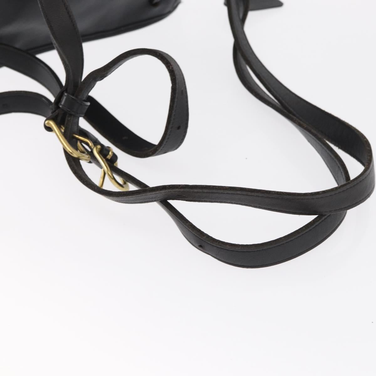Coach Backpack Leather Black Gold Auth am9257