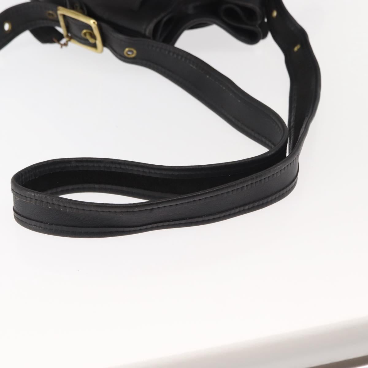 Coach Shoulder Bag Leather Black Gold Auth am9258