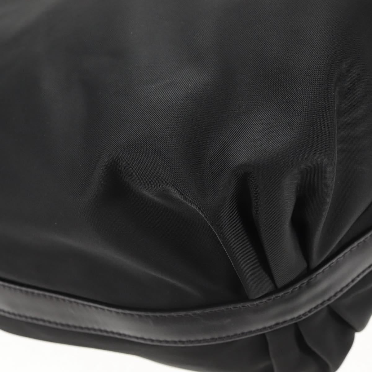 PRADA Shoulder Bag Nylon Black Gold Auth am9262V