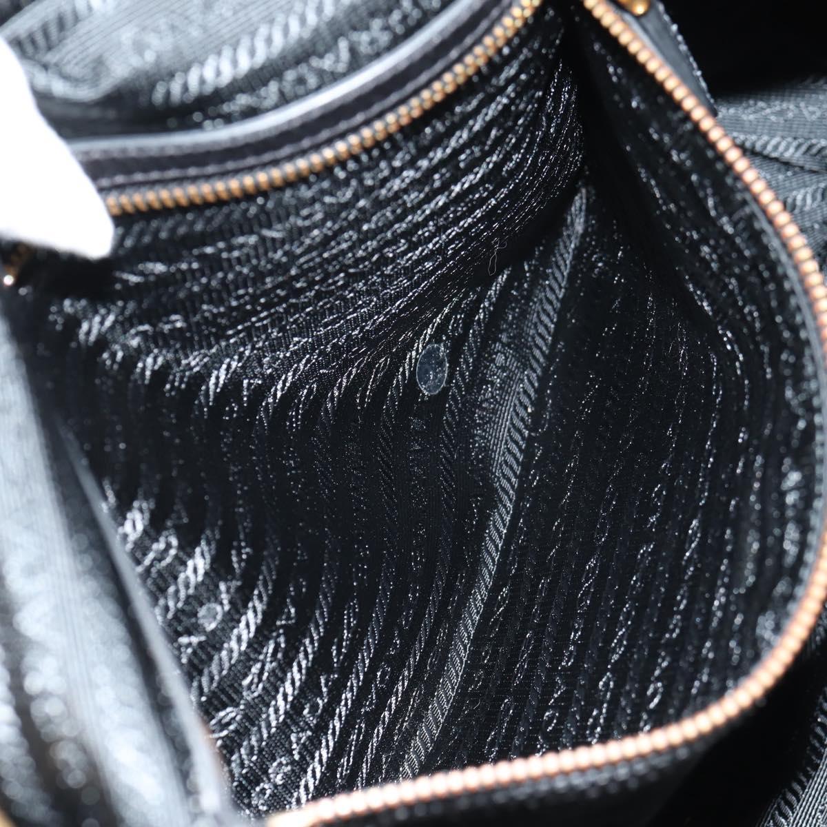 PRADA Shoulder Bag Nylon Black Gold Auth am9262V