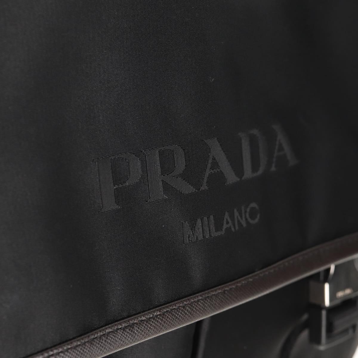 PRADA Shoulder Bag Nylon Black Silver Auth am9263V