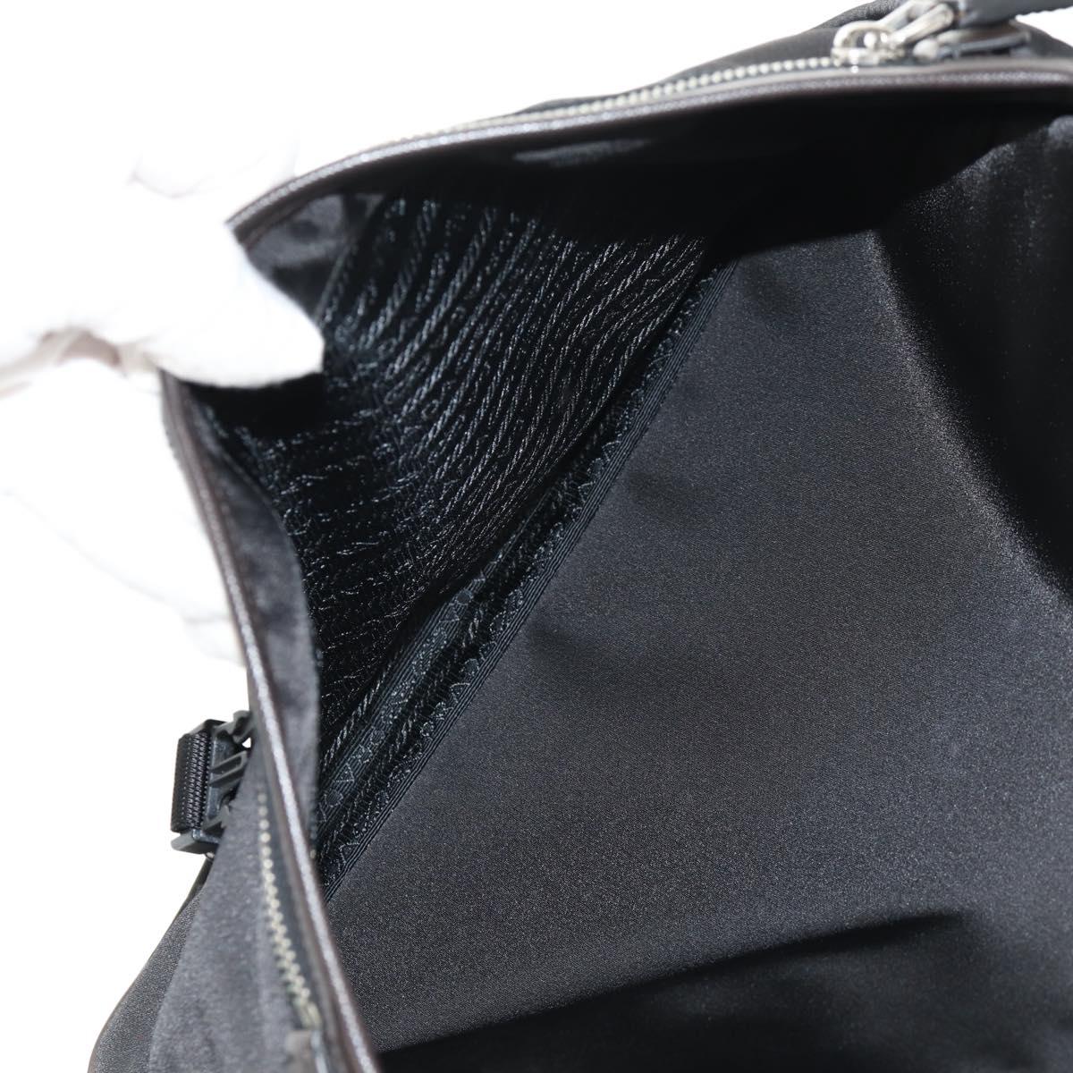 PRADA Shoulder Bag Nylon Black Silver Auth am9263V