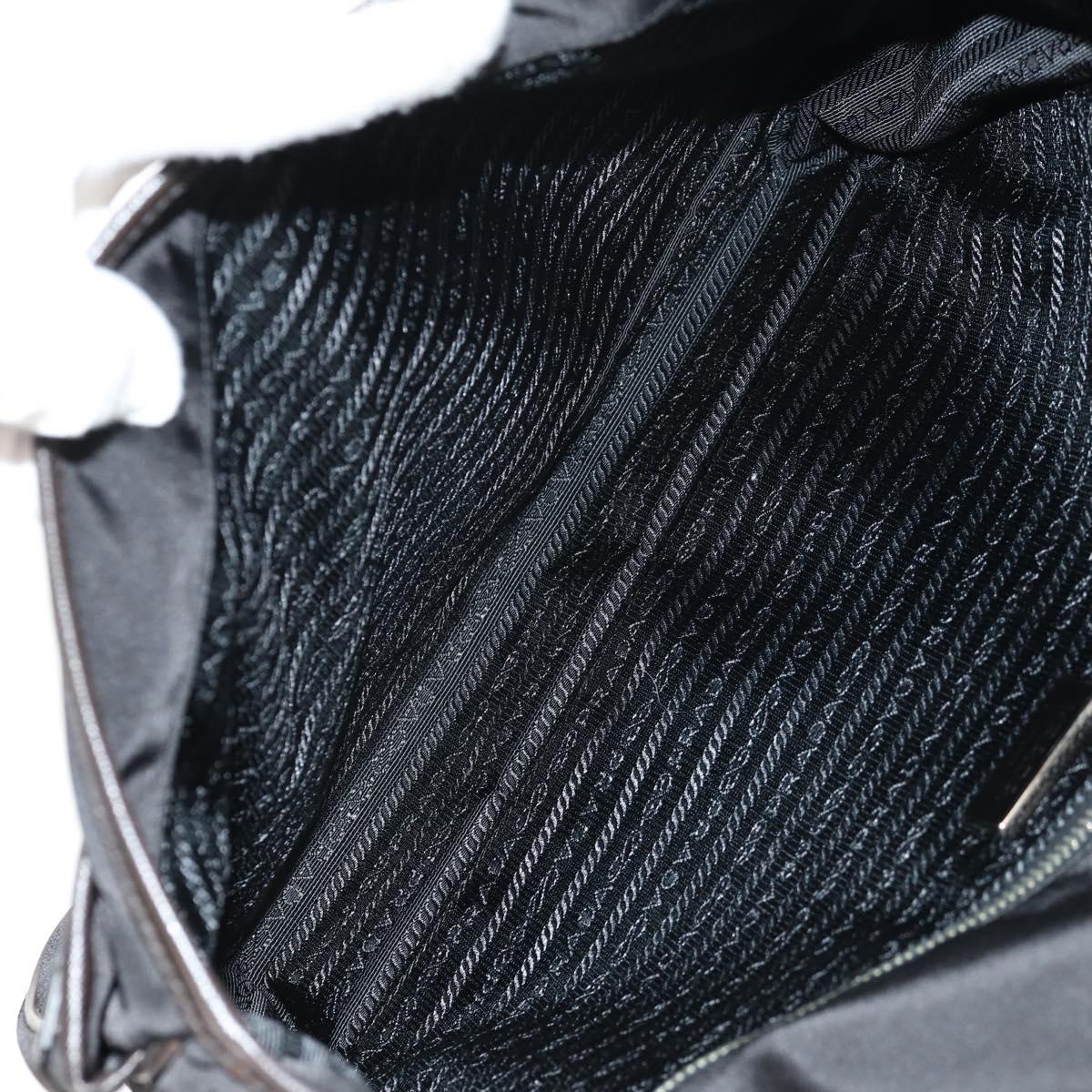 PRADA Shoulder Bag Nylon Black Silver Auth am9263V
