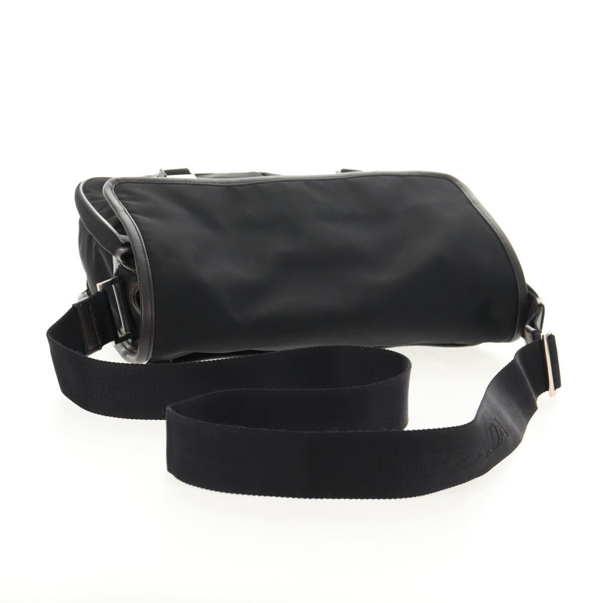 PRADA Shoulder Bag Nylon Black Silver Auth am9263V