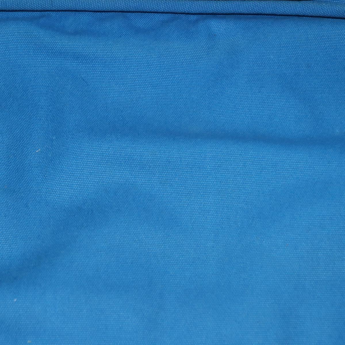 PRADA Canapa GM Hand Bag Canvas Blue Gold Auth am9265