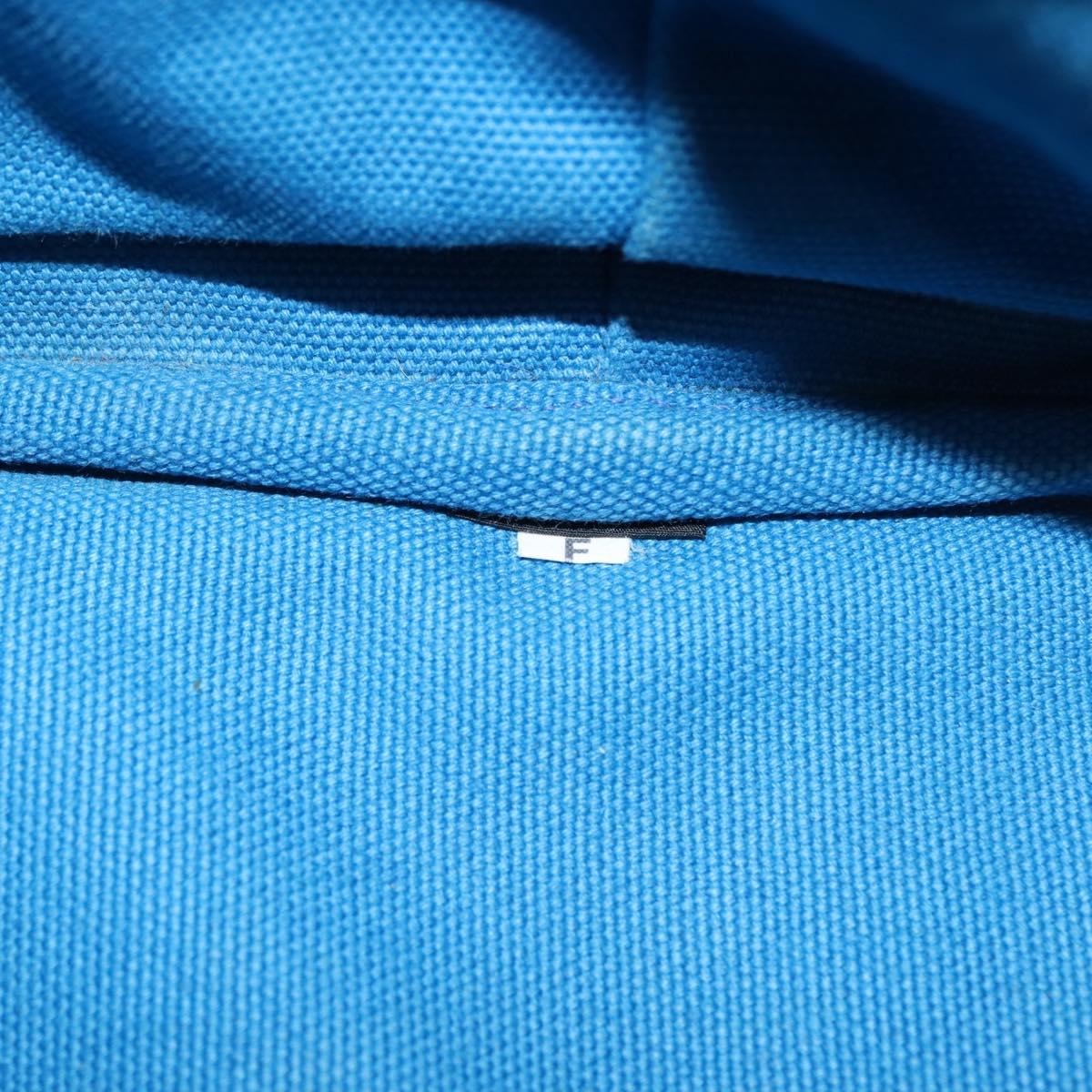 PRADA Canapa GM Hand Bag Canvas Blue Gold Auth am9265