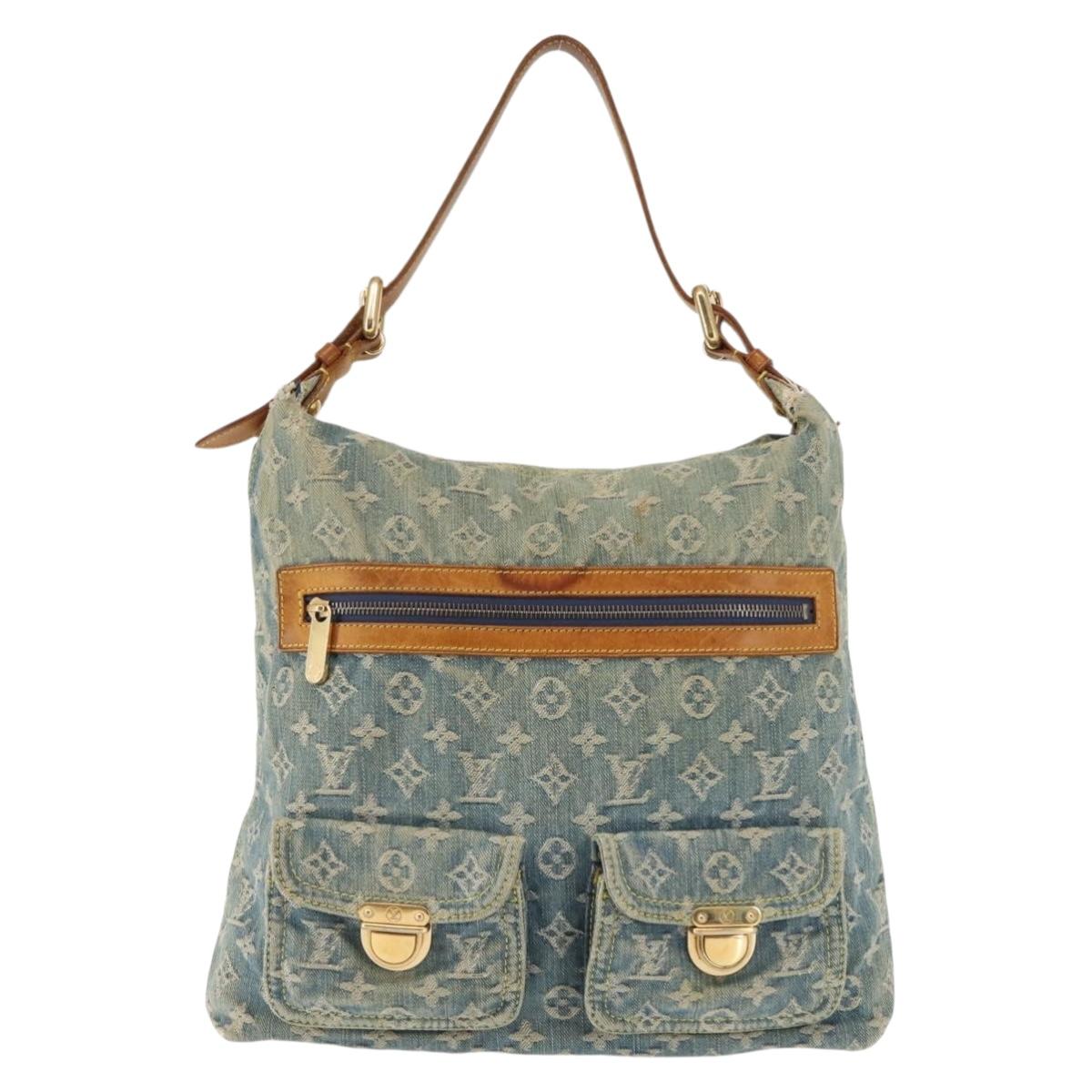 LOUIS VUITTON Monogram Denim Buggy GM Shoulder Bag Blue M95048 LV Auth am9268