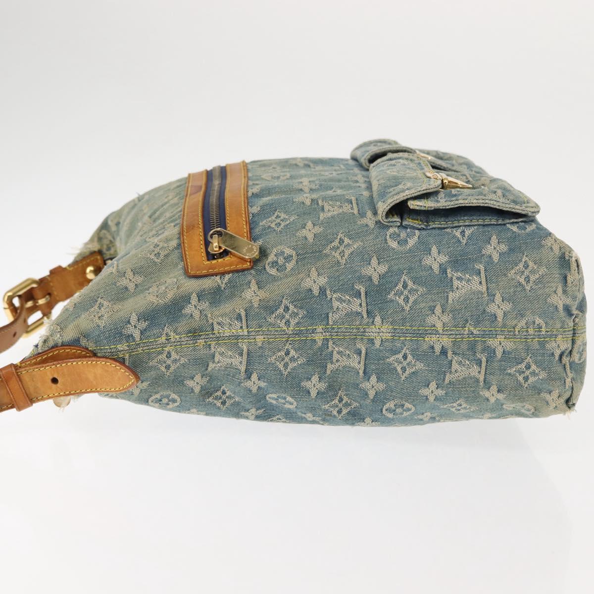 LOUIS VUITTON Monogram Denim Buggy GM Shoulder Bag Blue M95048 LV Auth am9268