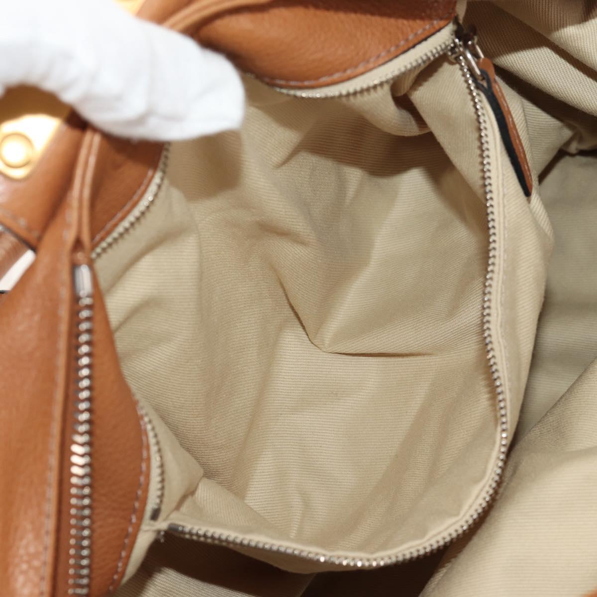 Chloe Paddington Shoulder Bag Leather Brown Gold Auth am9271V
