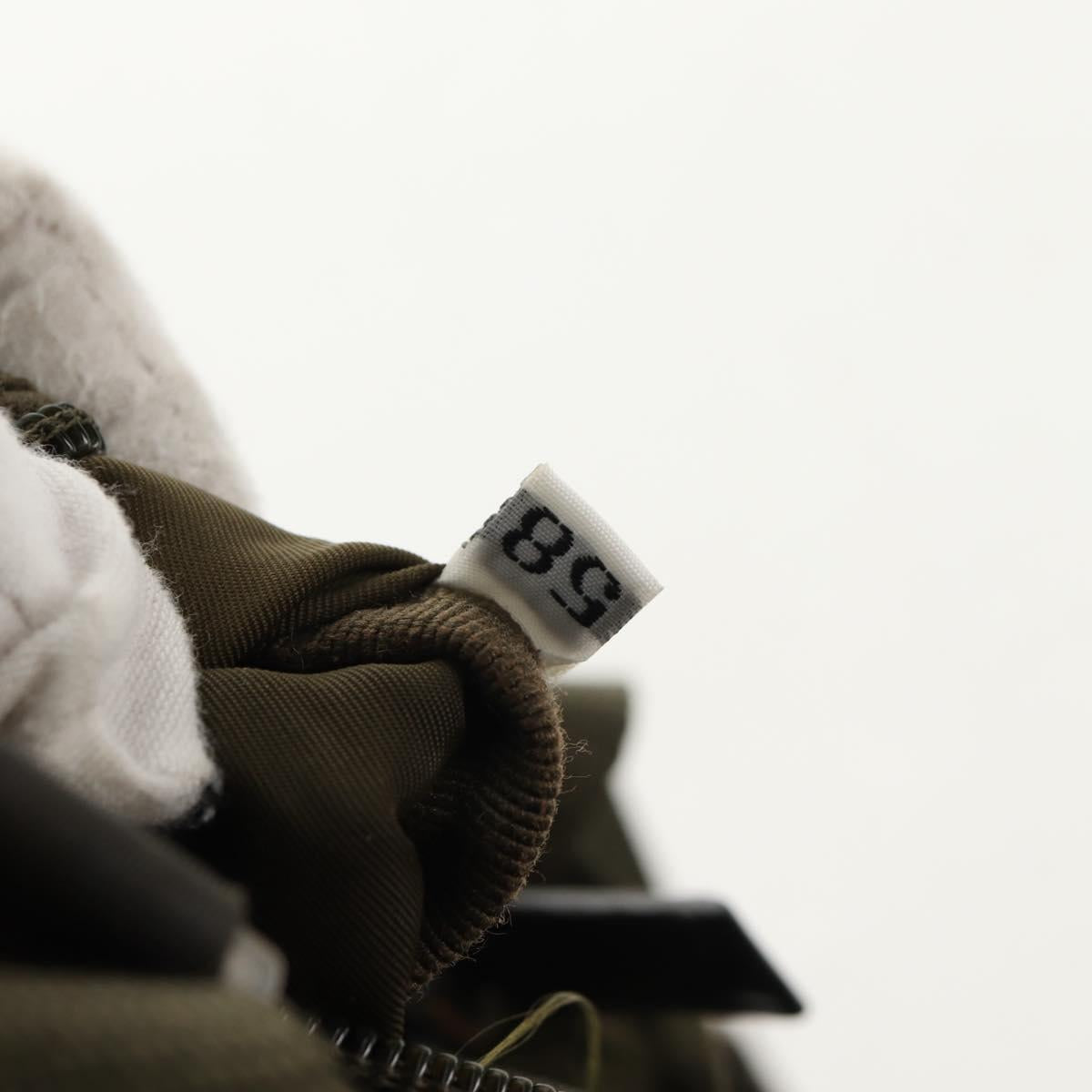 PRADA Pouch Shoulder Bag Nylon Khaki Silver Auth am9274V