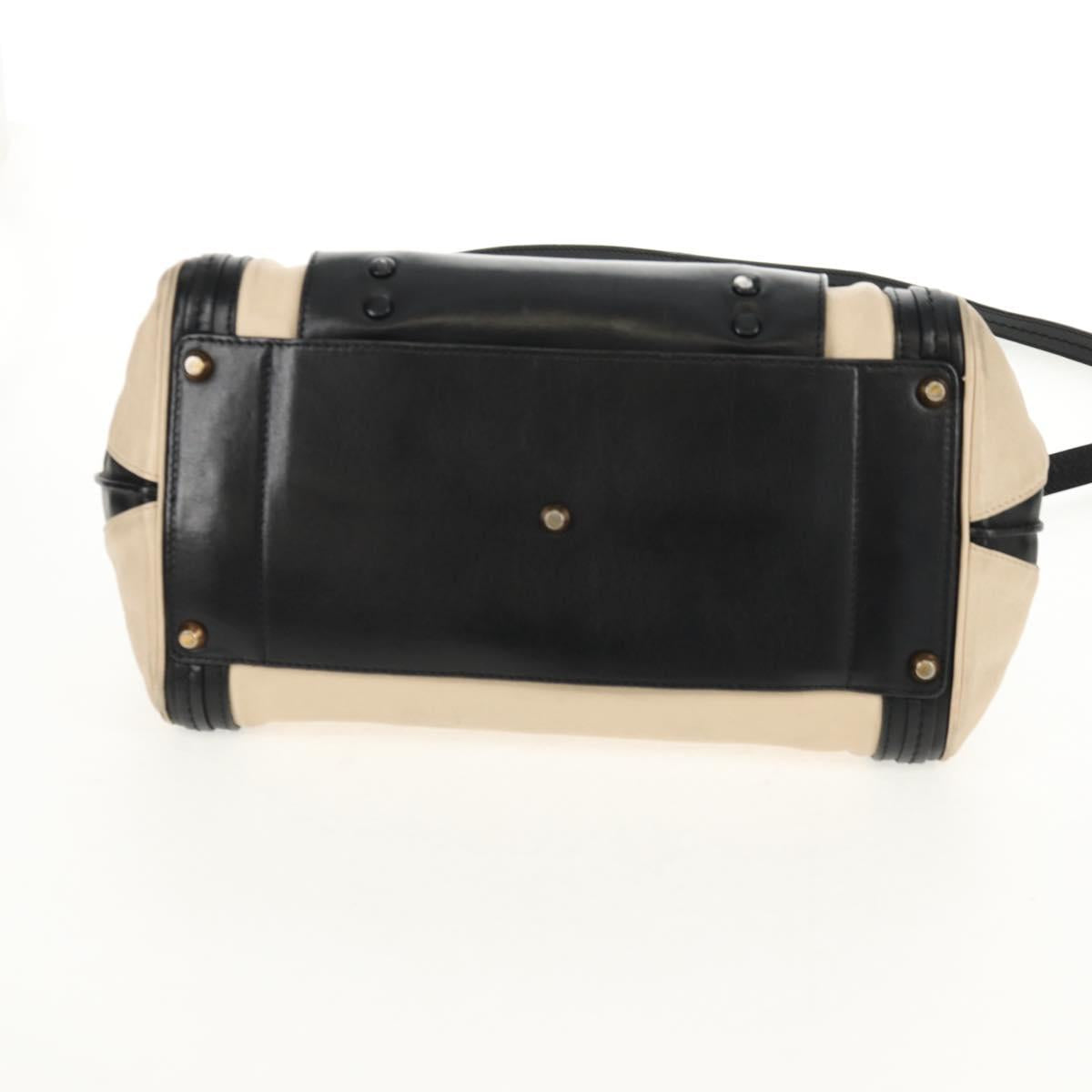 Chloe Little Alice Hand Bag Leather 2way Beige Gold Auth am9275