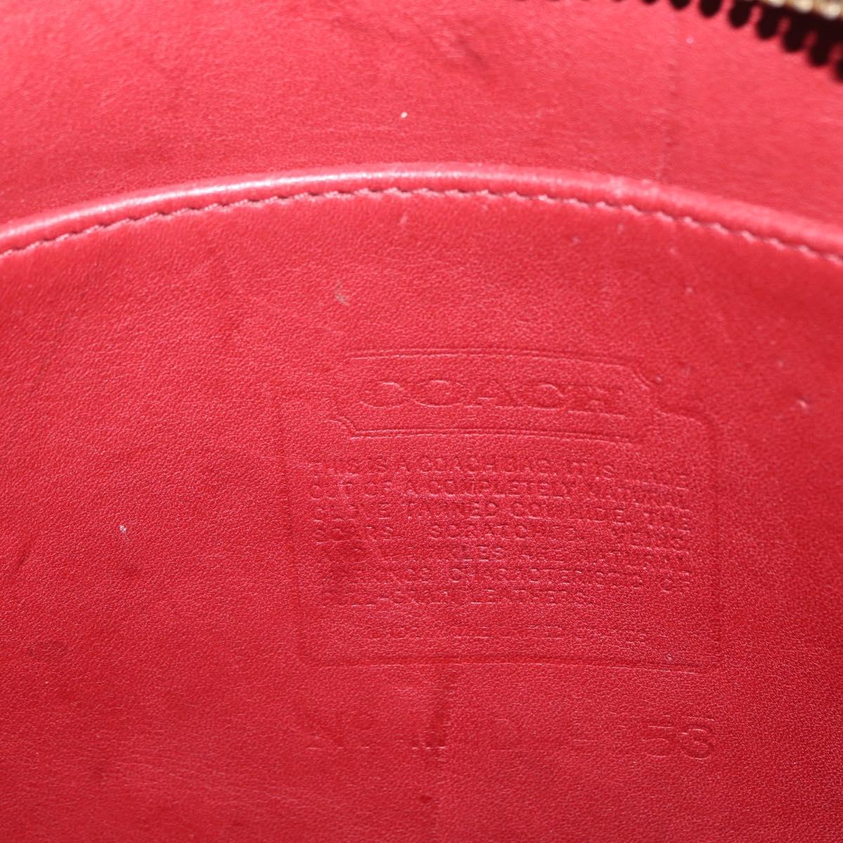 Coach Shoulder Bag Leather Red Gold Auth am9276
