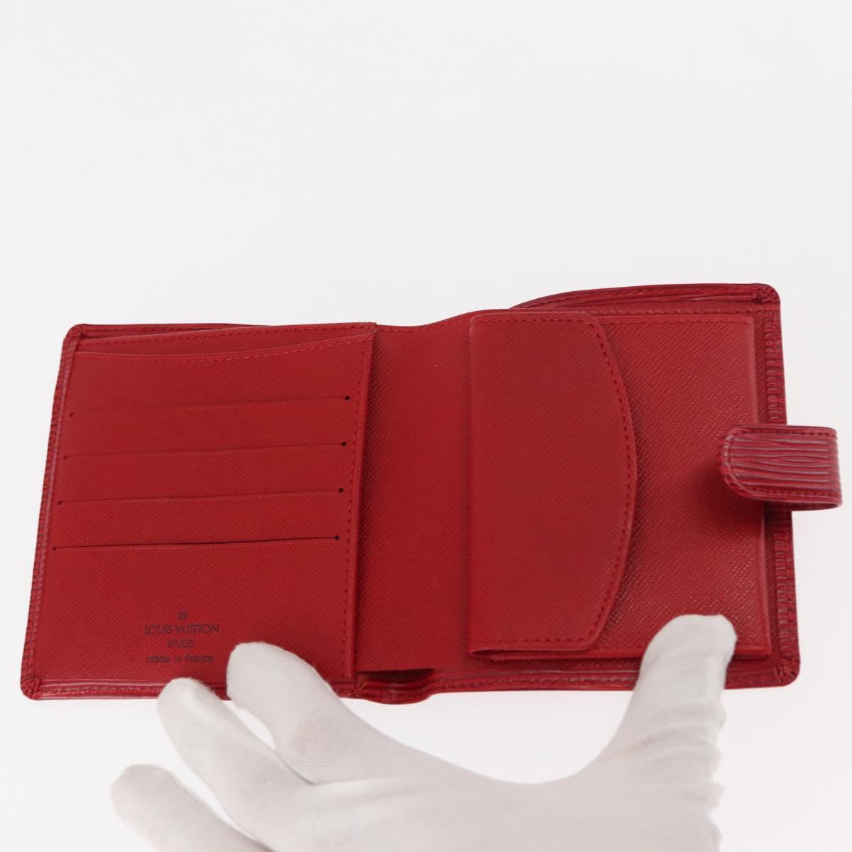LOUIS VUITTON Epi Porte Billets Compact Wallet Red M63557 LV Auth am9282