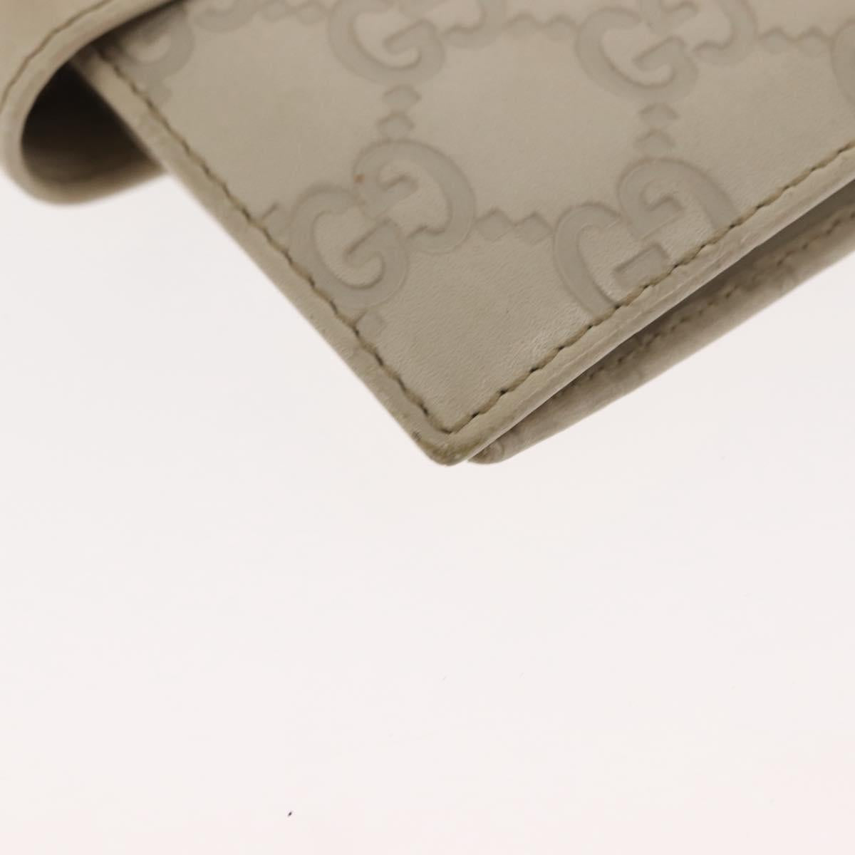 GUCCI GG Canvas Guccissima Day Planner Cover Leather White 115240 Auth am9285