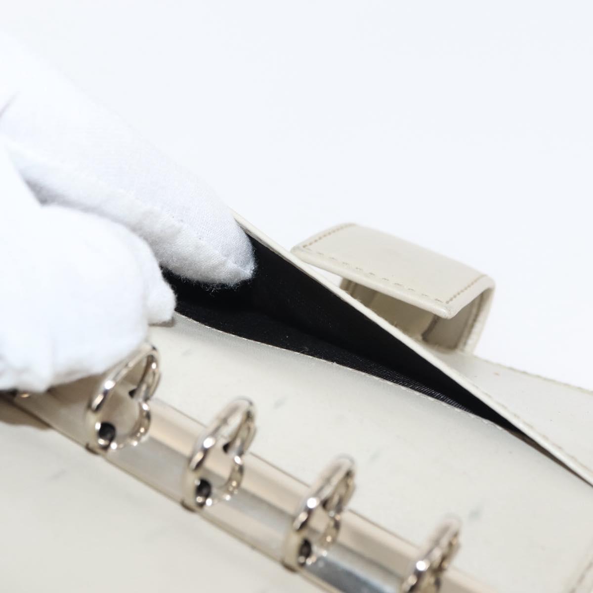 GUCCI GG Canvas Guccissima Day Planner Cover Leather White 115240 Auth am9285