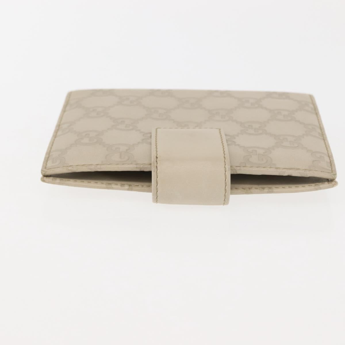 GUCCI GG Canvas Guccissima Day Planner Cover Leather White 115240 Auth am9285