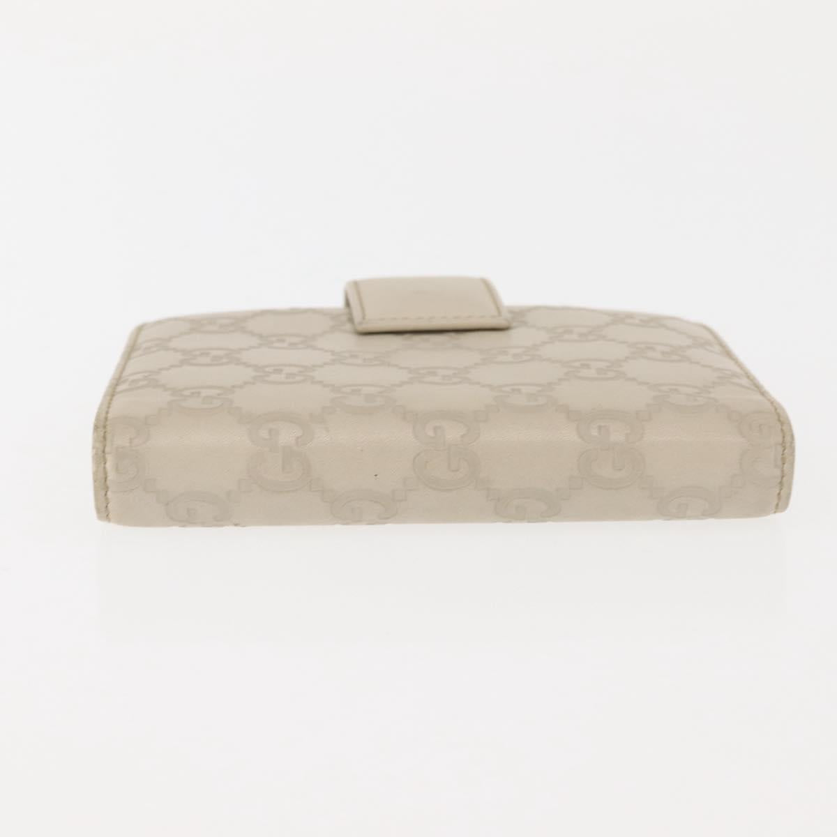 GUCCI GG Canvas Guccissima Day Planner Cover Leather White 115240 Auth am9285