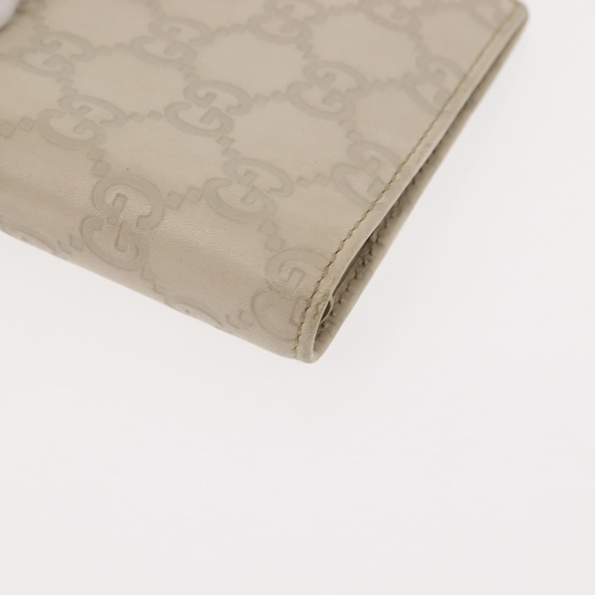 GUCCI GG Canvas Guccissima Day Planner Cover Leather White 115240 Auth am9285