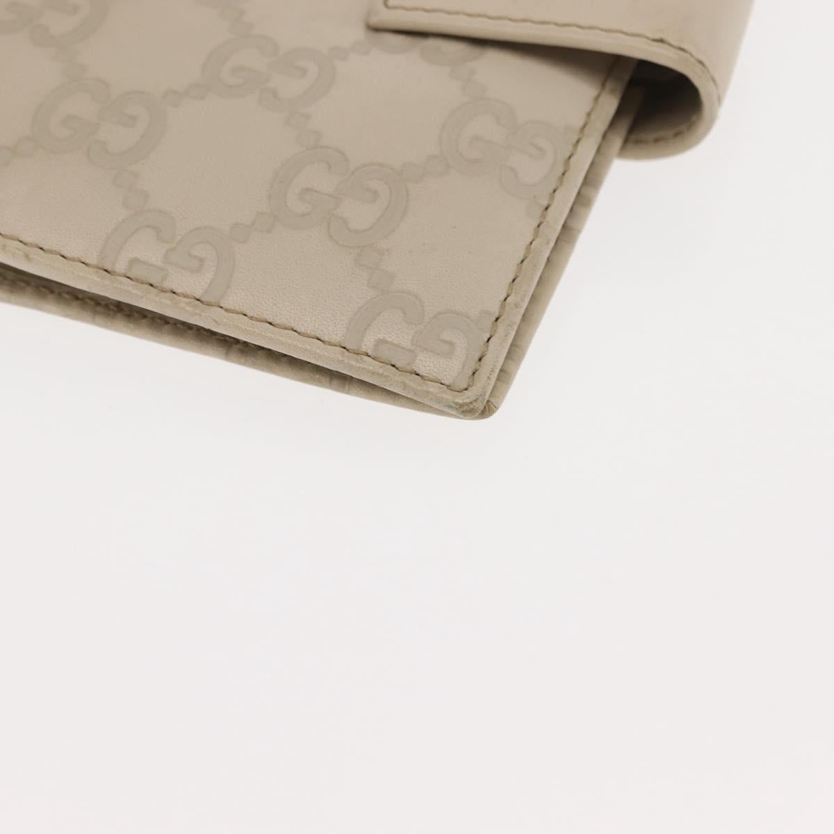 GUCCI GG Canvas Guccissima Day Planner Cover Leather White 115240 Auth am9285