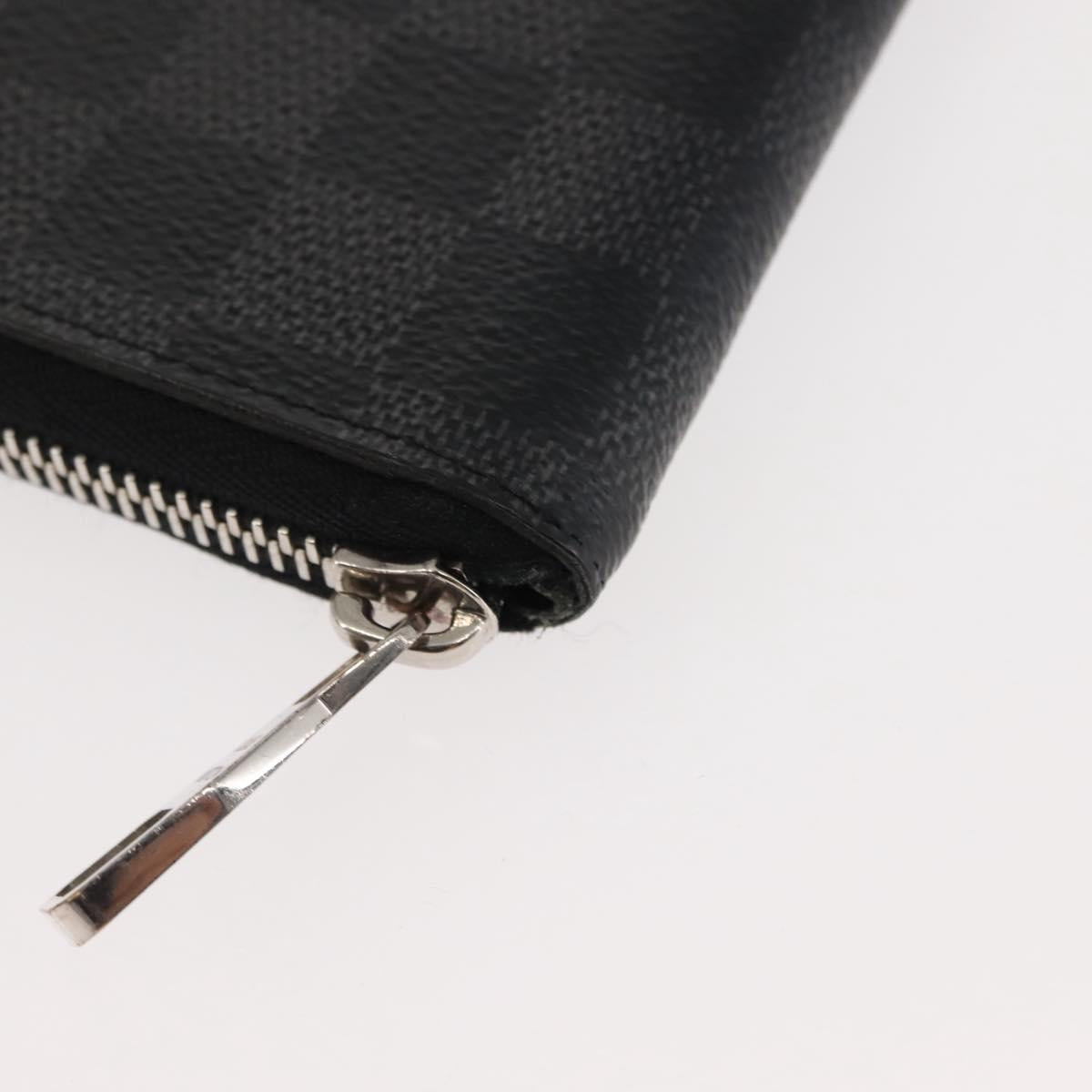 LOUIS VUITTON Damier Graphite Zippy Wallet Vertical N63095 LV Auth am9286