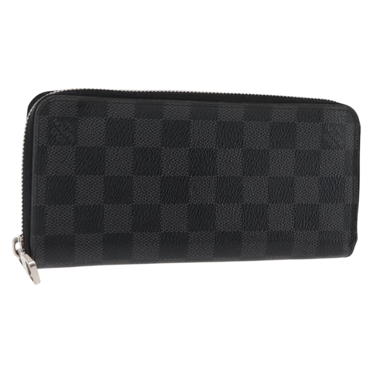 LOUIS VUITTON Damier Graphite Zippy Wallet Vertical N63095 LV Auth am9286