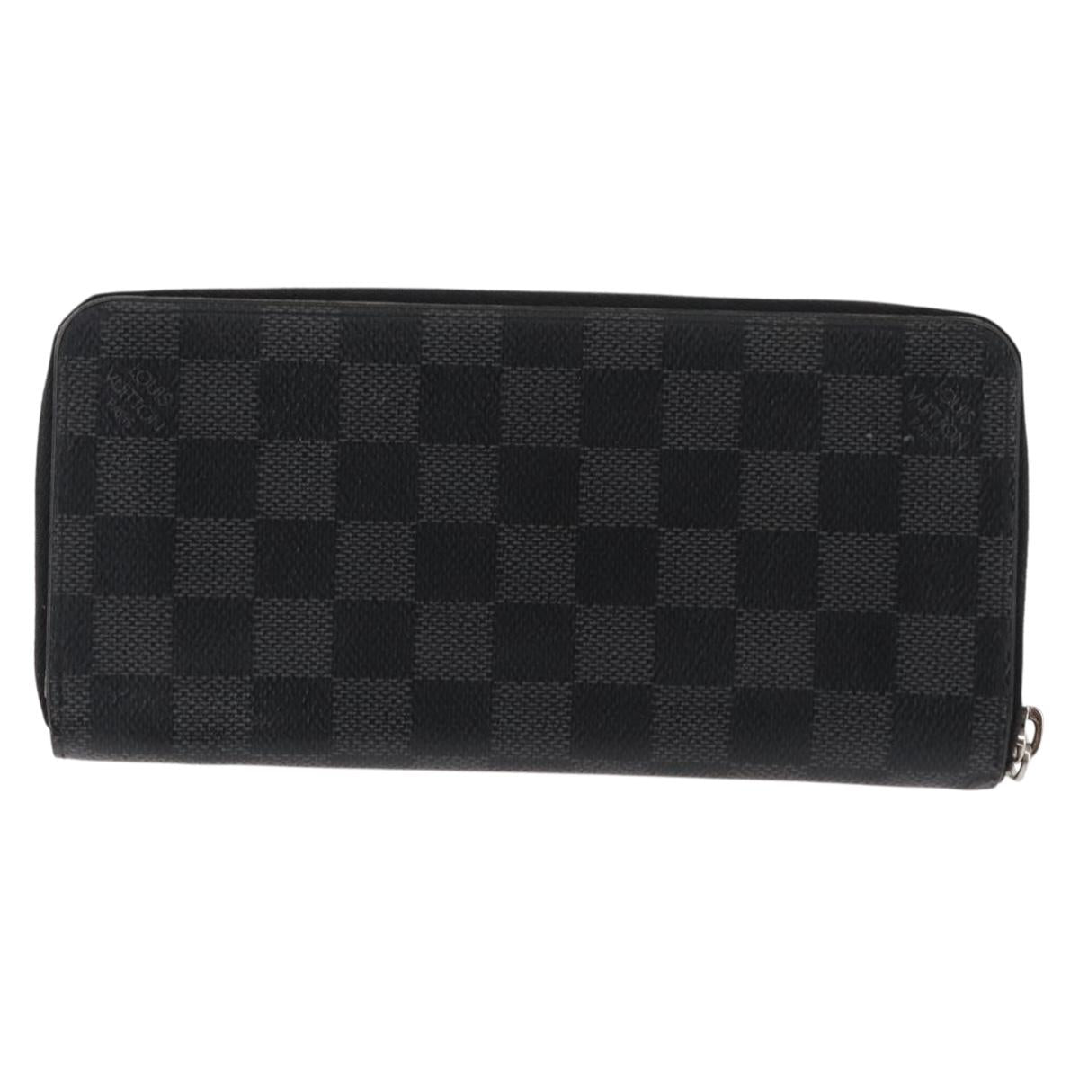 LOUIS VUITTON Damier Graphite Zippy Wallet Vertical N63095 LV Auth am9286