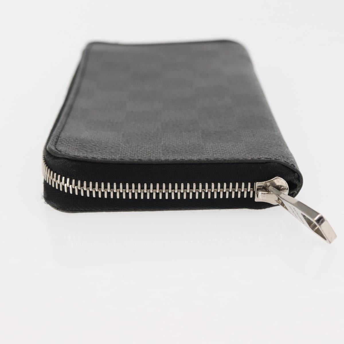 LOUIS VUITTON Damier Graphite Zippy Wallet Vertical N63095 LV Auth am9286