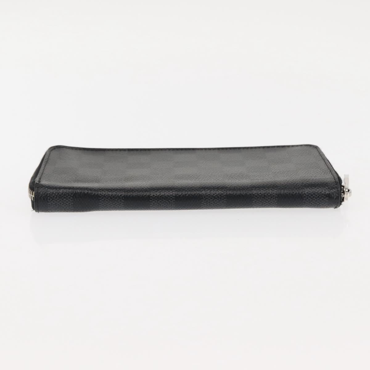 LOUIS VUITTON Damier Graphite Zippy Wallet Vertical N63095 LV Auth am9286